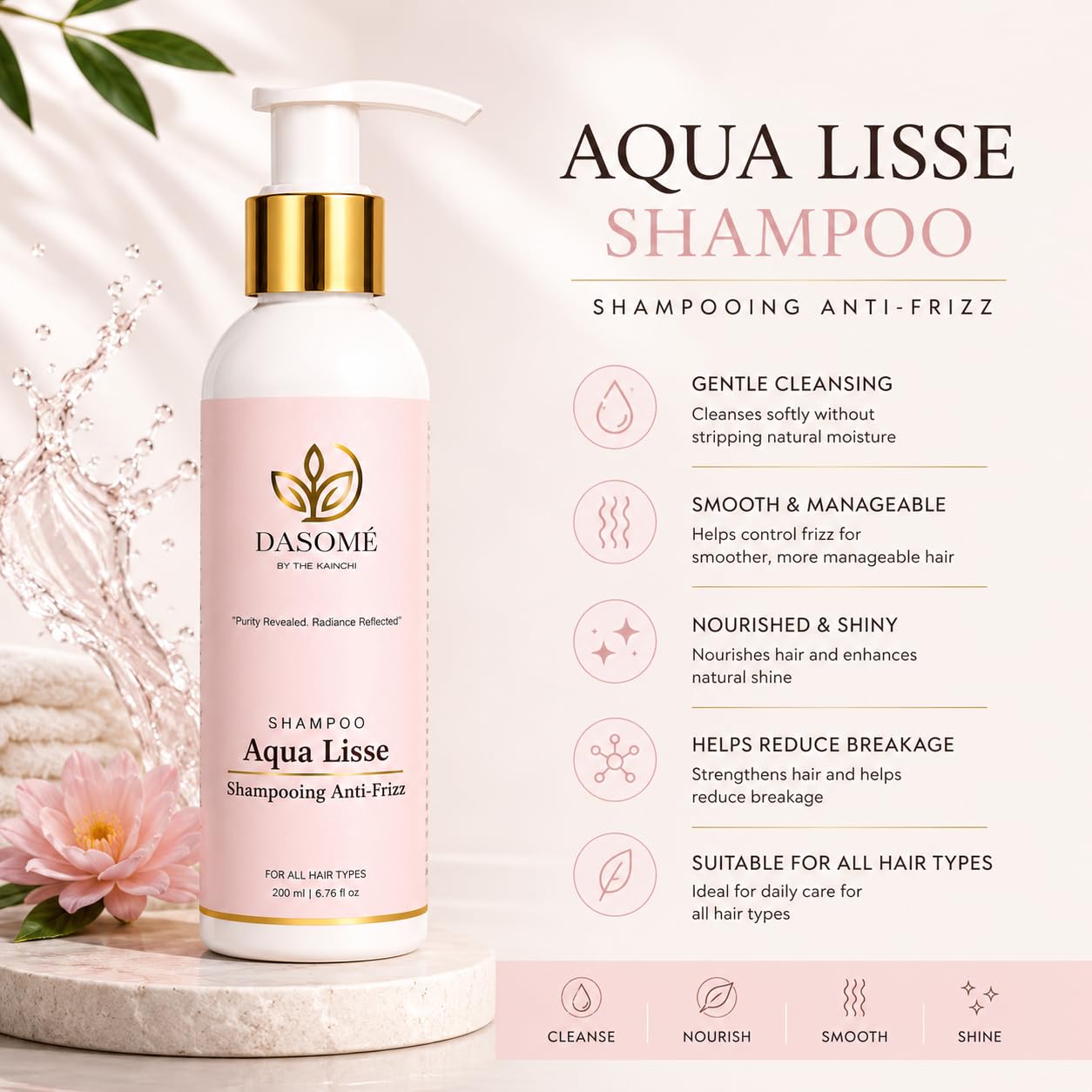 Aqua Lisse Anti-Frizz Shampoo by Dasomé